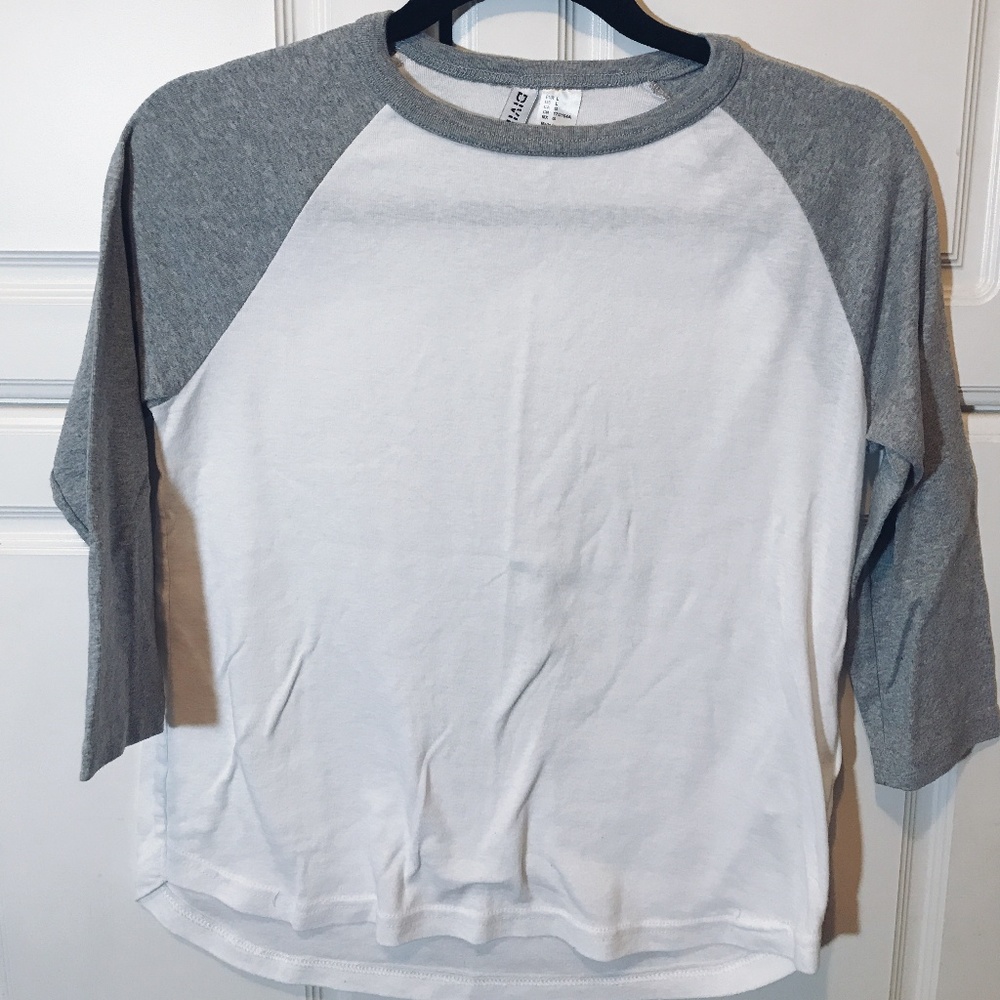Grey Baseball Long Sleeve Shirt